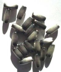20 11x5mm Brushed Gunmetal Tapered Oval Metal Beads